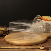 牛奶小正方形吸塑盒烘焙包装 盒西点甜品小面包盒加加厚