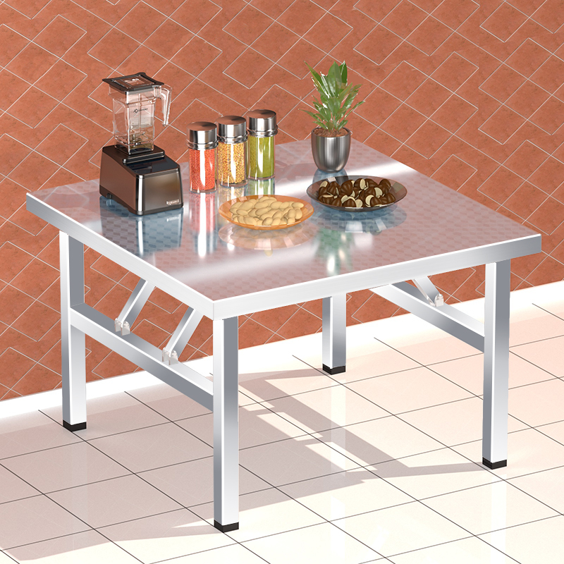 不锈钢方桌可折叠桌子台吃饭折叠式桌子夜市露营摆摊专用桌子