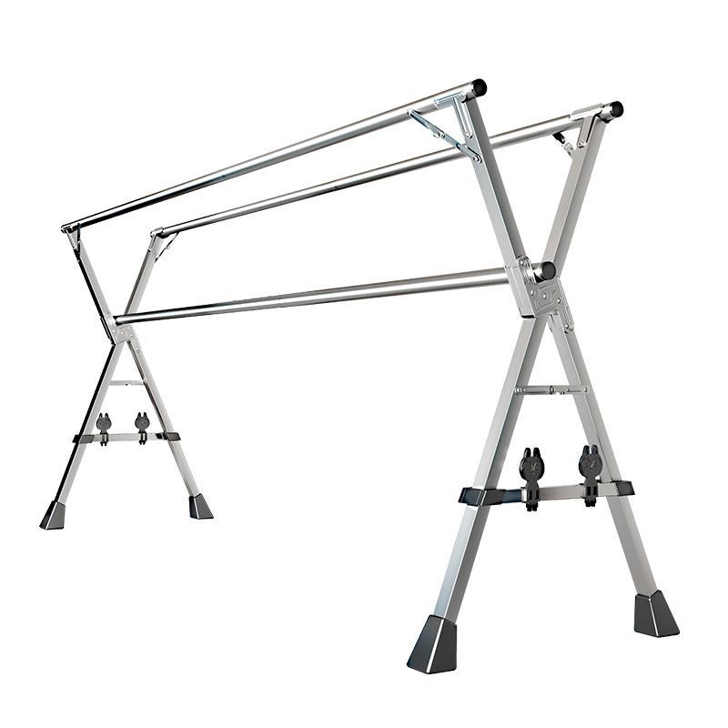 挂晒衣架落地阳台晾被室外卧室不锈钢伸缩杆折叠晾衣架落地杆式