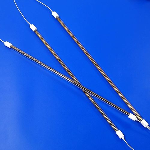 半镀金反射涂层近红外线短波卤素石英电加热灯管发热管钨丝烤灯管