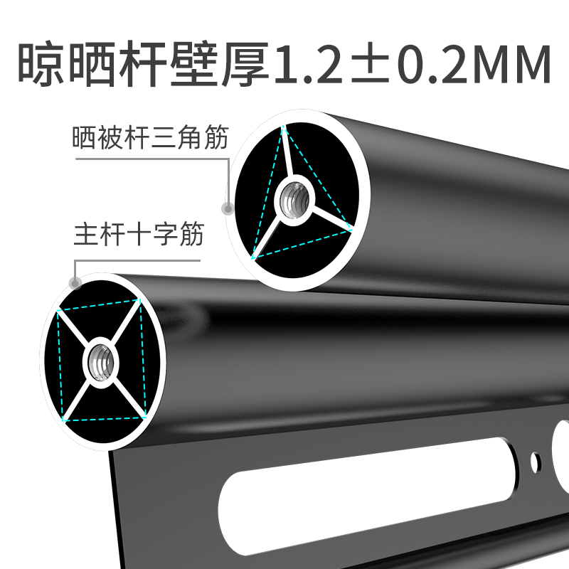 幸福太太手摇升降晾衣架单杆式阳台晒衣架杆晾衣杆室内小户型