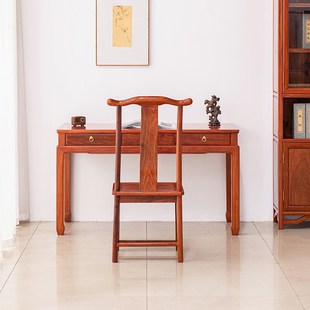 梨木书桌红木写字台家用卧室新全实木办公桌刺猬紫檀电脑桌