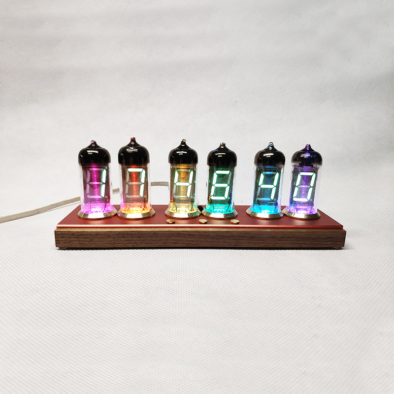 前苏联I荧光管时钟辉光数码管台钟语音控制电子管学生闹钟