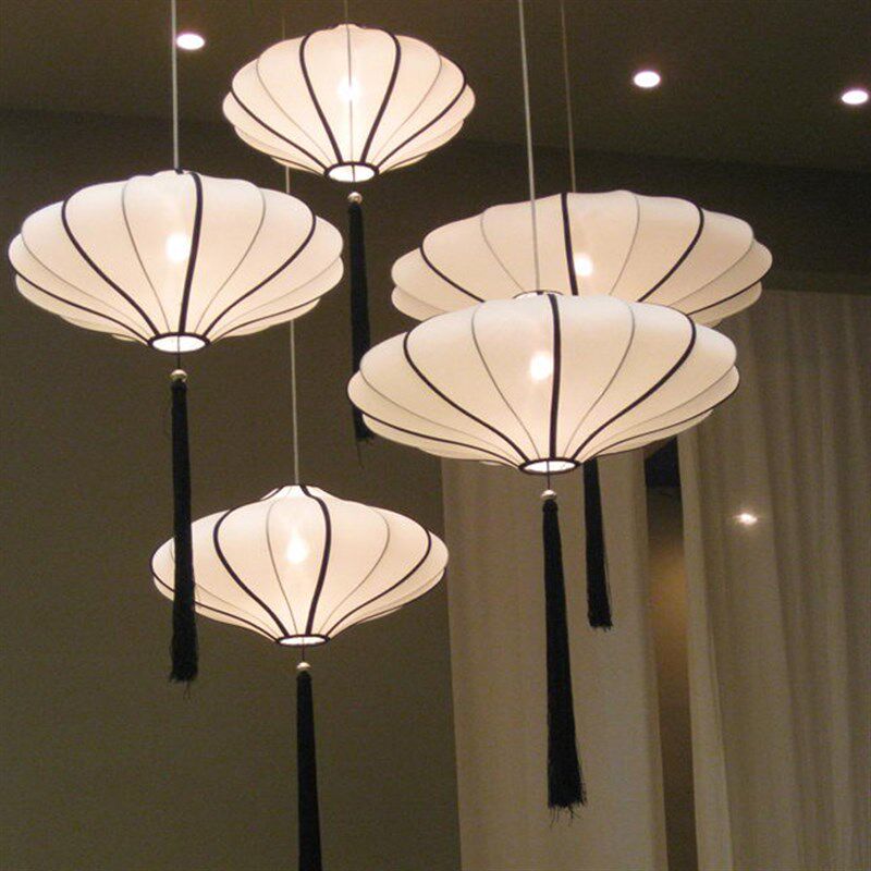 餐饮装饰艺术布艺米黄灯笼饭店酒店大堂前台接待工程吊灯,家装灯饰光源,酒店/宴会厅/餐饮吊灯,淘宝优惠券,粉丝福利购,淘宝优惠卷