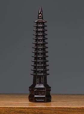 绿色木雕层文昌塔实木质十三层文昌塔梨木家居办公室工艺