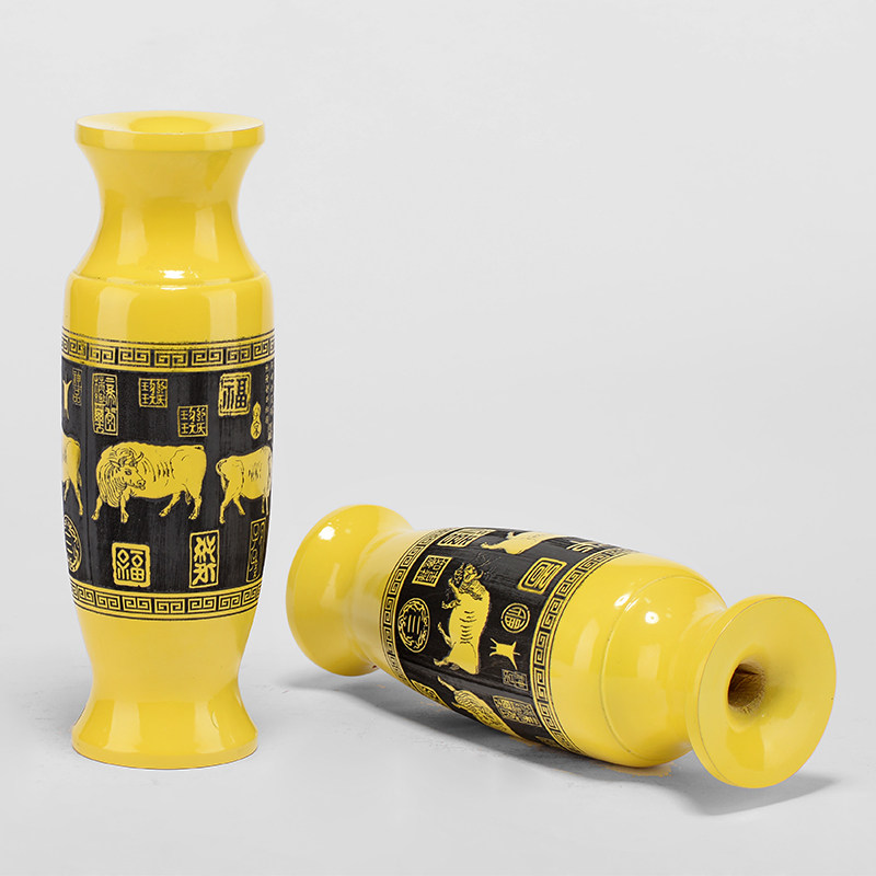 刺史楠木五牛图瓶一对实木客厅插装饰,家居饰品,装饰摆件,淘宝优惠券,粉丝福利购,淘宝优惠卷