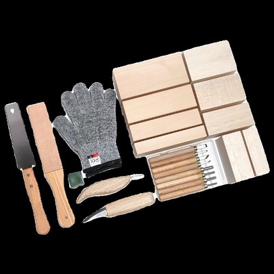 木工手工木雕diy材料包轻木刻自学入门木头雕刻工具装木料椴木