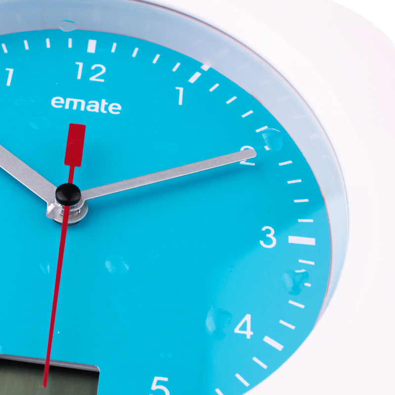 创意小时钟指针浴室钟厨房客厅防水钟静音吸盘钟表座钟电子挂钟