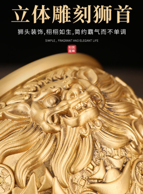 聚宝盆招財纯铜摆件聚财进宝客厅铜器狮首铜缸店铺旺财装饰工艺品