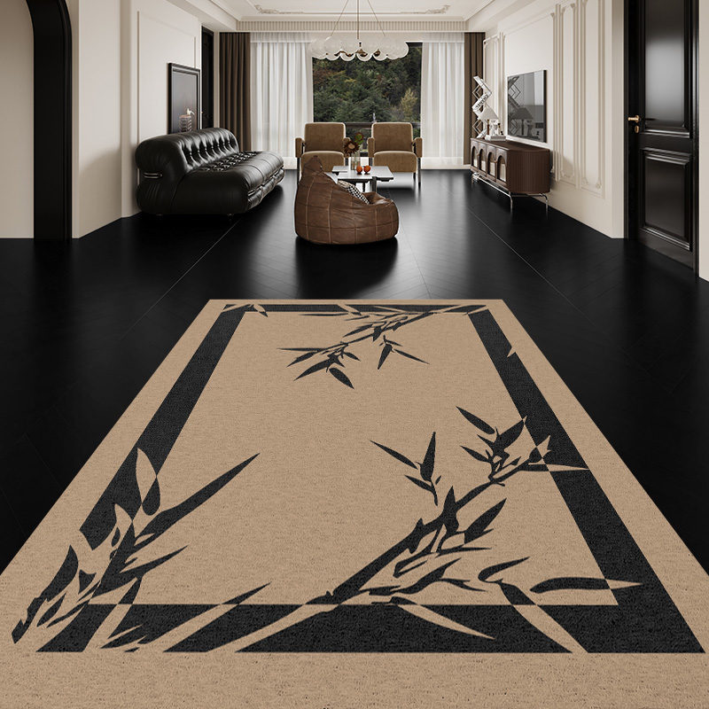 丝圈地垫新中式入户门垫中古风竹子地毯家用户外门口进门耐脏脚垫