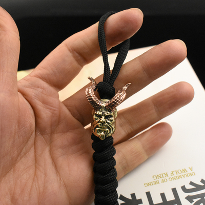 REXY精致伞绳手工编织车钥匙扣地狱男爵E刀坠包包挂坠男女DIY配饰