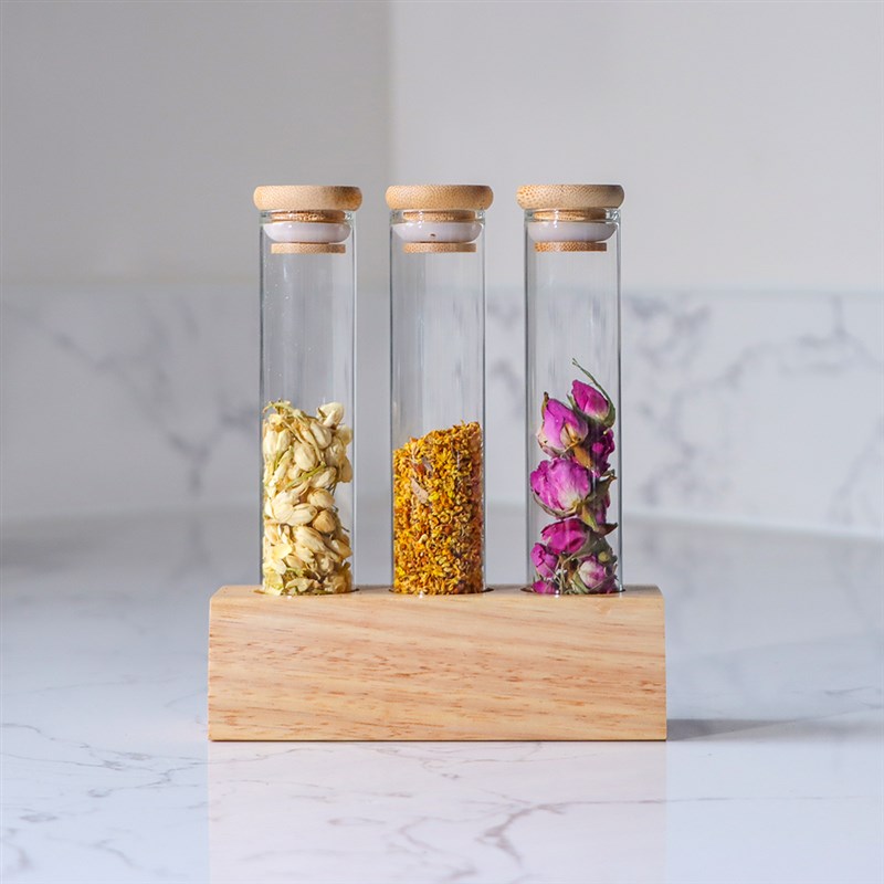 迷你玻璃试管展示架茶叶咖啡豆花茶药材密封罐咖啡厅奶茶店装饰