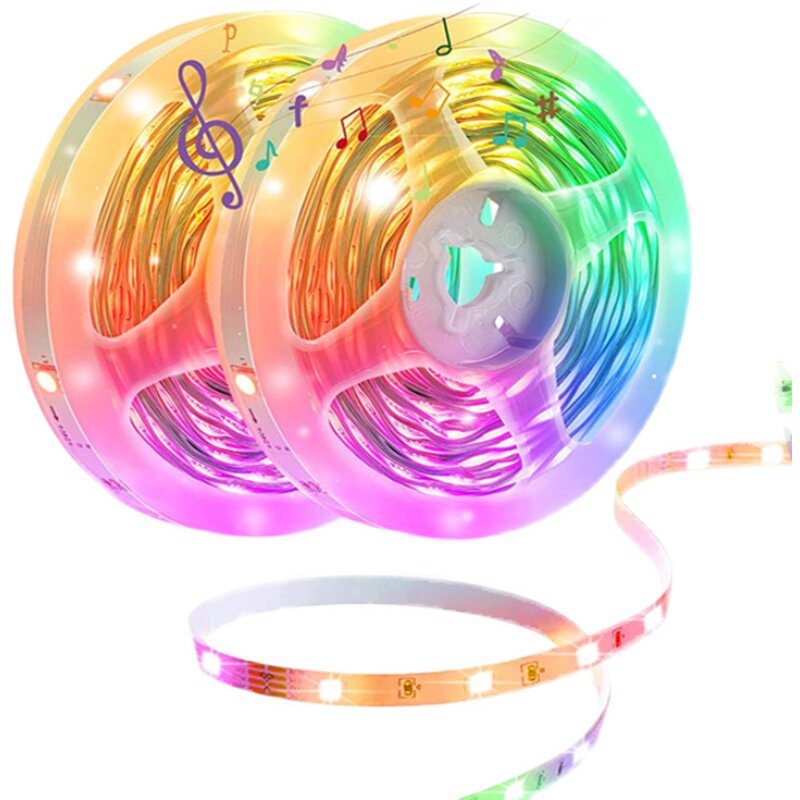 led幻彩灯带全彩跑马流水闪光呼吸灯条超亮5v防水USB电池盒氛围灯