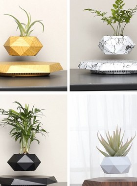 磁悬浮摆件盆栽植物小花盆创意装饰办公室桌面摆件三八妇女节礼物