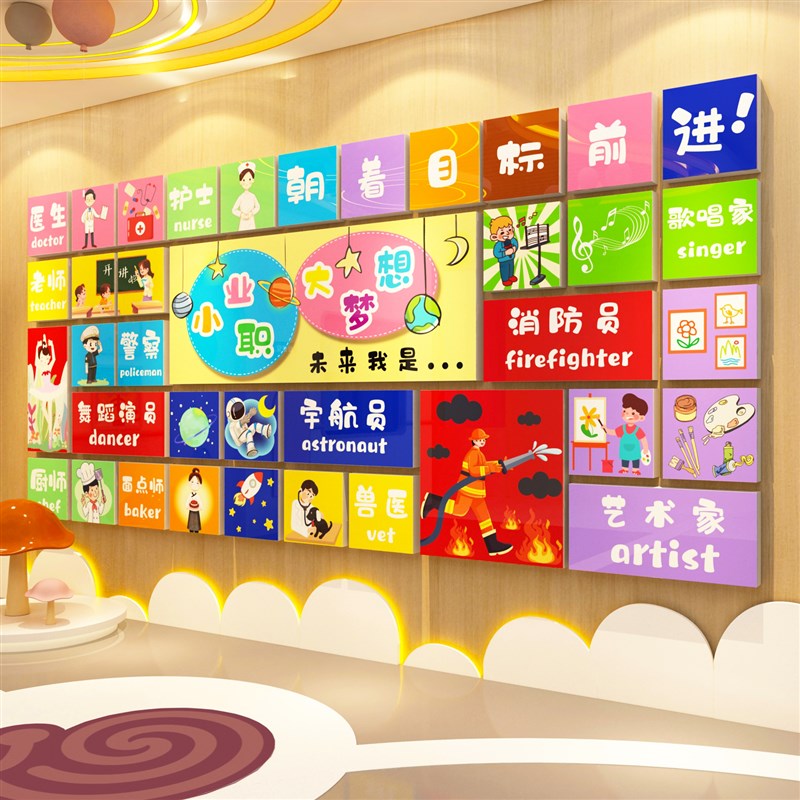 了不起的职业贴纸幼儿园墙面装饰环创主题半成品材料文化走廊楼梯
