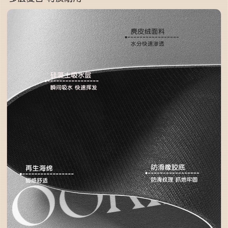 厨房地垫防滑防油可擦免洗防脏脚垫硅藻泥吸油吸水垫防水防污地毯