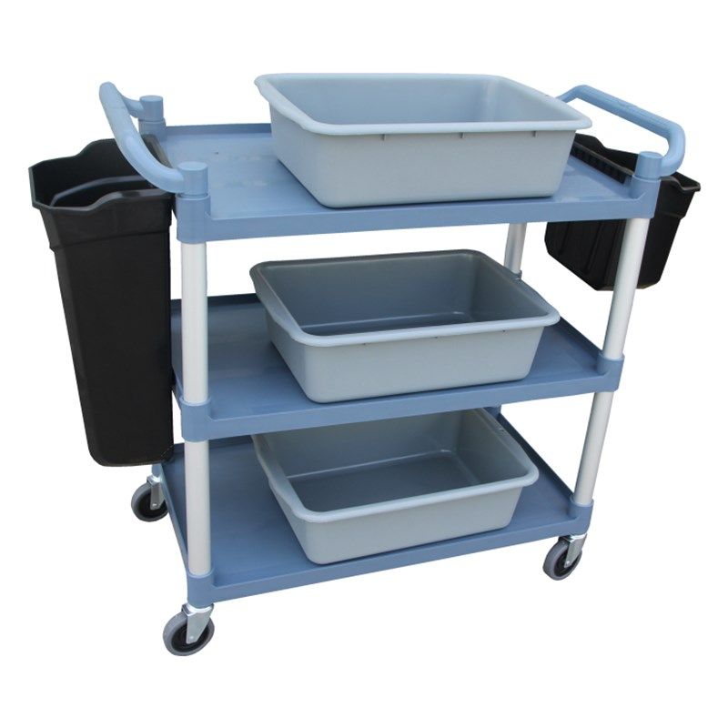 餐盘收集车收碗车收餐车三层塑料推车餐厅饭店火锅店上菜车送餐车