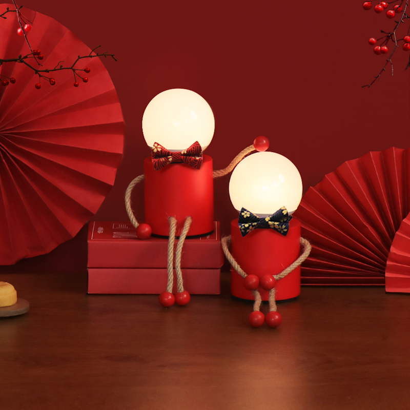 结婚送新人礼物高级感长明灯小夜灯一对礼品玩偶创意摆件床头台灯