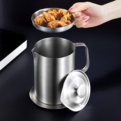 油壶过滤油渣壶滤30神器家用厨房用油罐4不锈钢装油不滤油储器漏