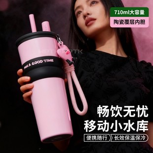 保温杯女生网红爆款大容量2025新款女高颜值学生保冷水杯子不锈钢