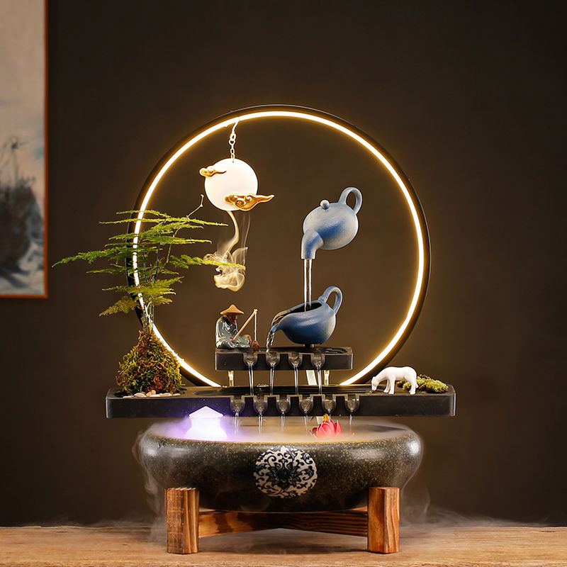 招财悬壶流水摆件家居客