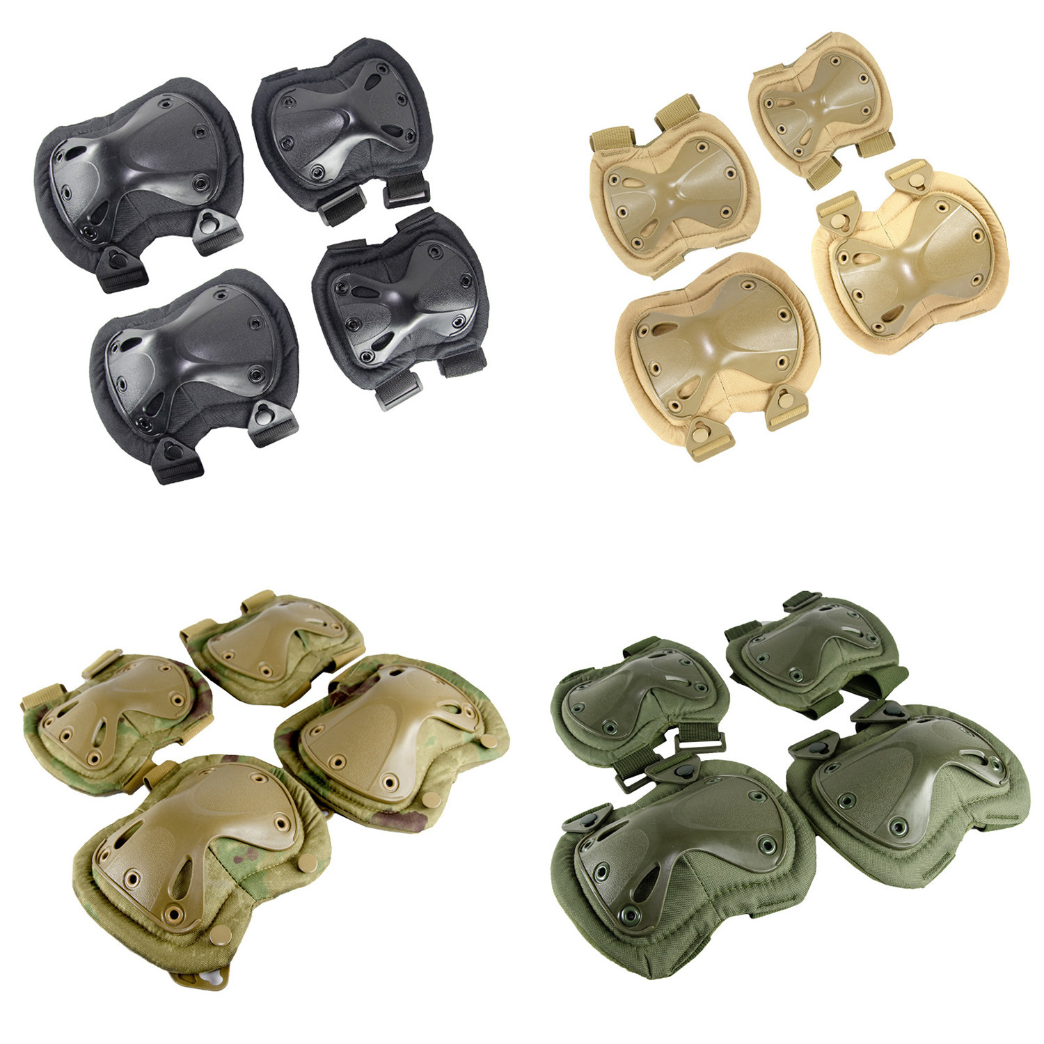 战术护膝护肘四件套登山骑行野营爬行训练作战装备真人CS运动护具