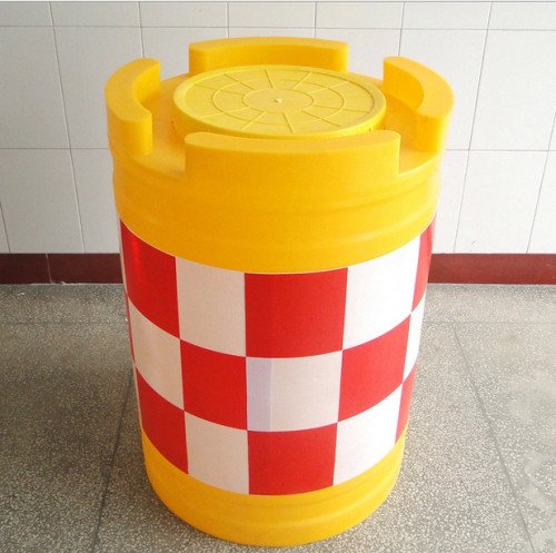 滚塑防撞桶塑料圆柱形隔离墩加厚反光注水路障800水马600防撞桩子