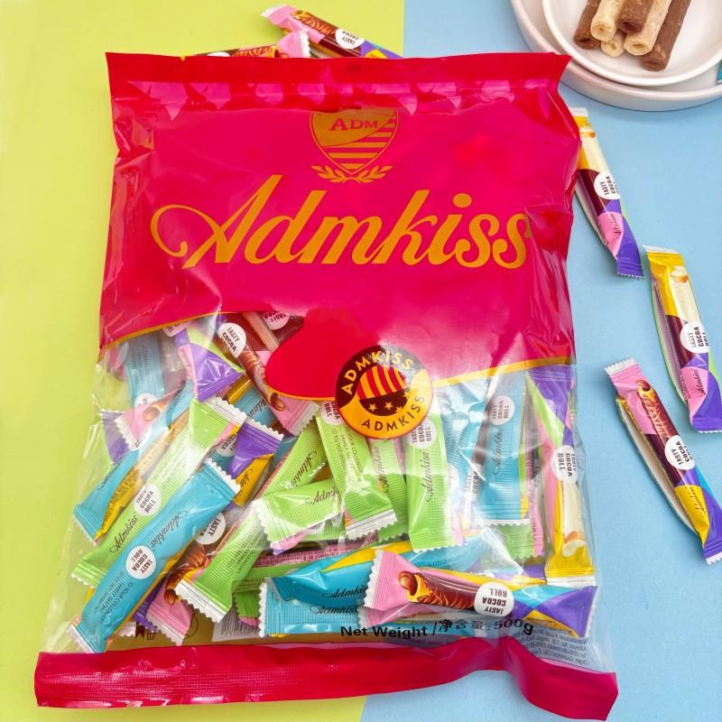 ADM马来风混合牛奶EXE巧克力味棒心卷蛋卷婚零食小吃夹庆味喜糖饼