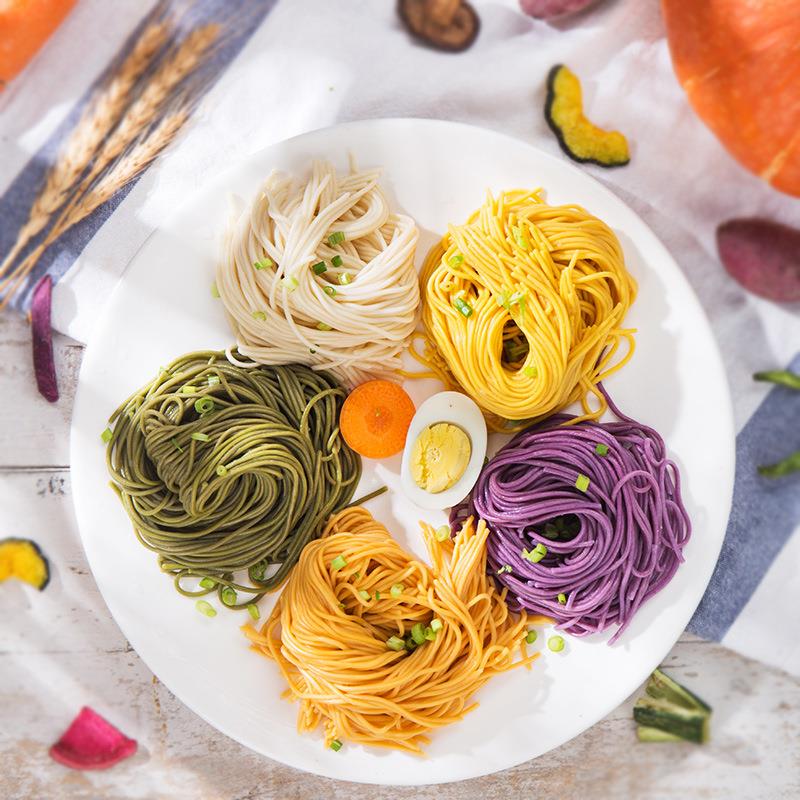 尚烩锅面菠菜南胡瓜萝卜紫薯小食麦彩色细面条五谷蔬OBQ菜面火半