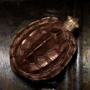 吾蟲创意黄铜紫铜镶嵌小乌龟友玩物把件镇纸案头动物摆件新疆包邮