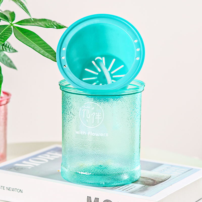 磨砂塑料透明懒人自动吸水花盆绿萝水培土培水养花盆免浇水客厅