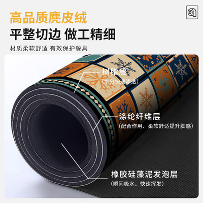 厨房硅藻泥软地垫门口吸水吸油防滑卫生间脚垫浴室可裁剪长条地毯