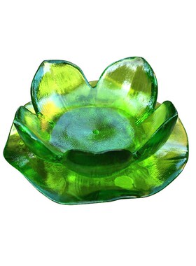 琉璃香插杯托摆件居家佛堂寺庙桌面摆放礼佛用品佛具净水杯垫烛台