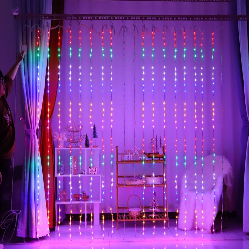景观灯彩灯灯串满天星庭院灯流水灯窗帘灯小新年气氛灯阳台气氛灯