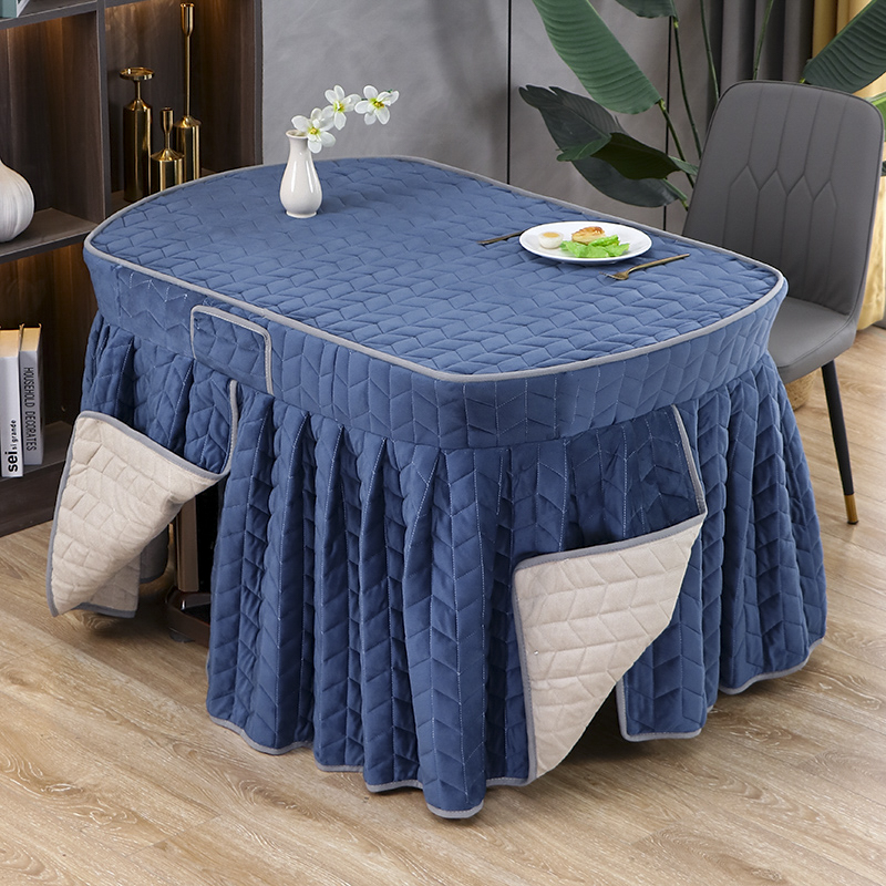 椭圆形餐桌巾加厚圆形烤火桌布保暖椭圆形餐桌罩套长方形电炉罩套