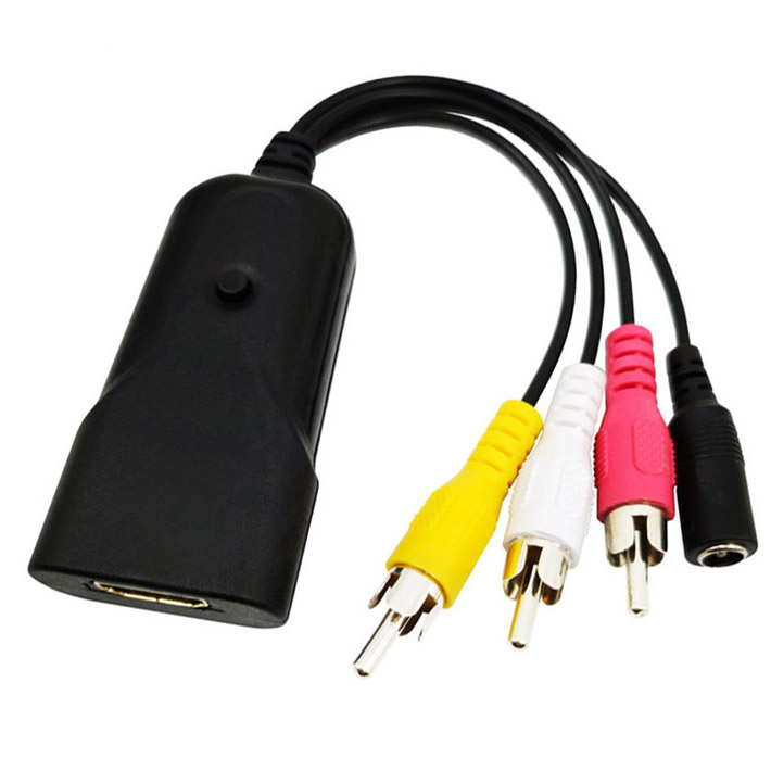 hdmi转av线usb一分三3RCA莲花转接线公母电机音视频线三色线插头