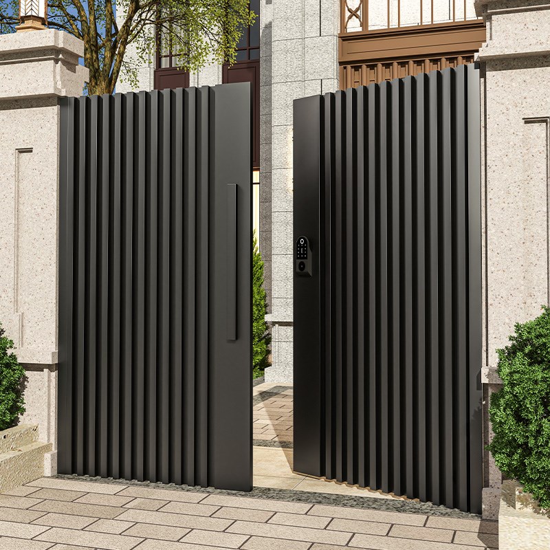 铝艺不锈钢锌钢别墅大门庭院门现代风入户平移门单双开花园铝合金