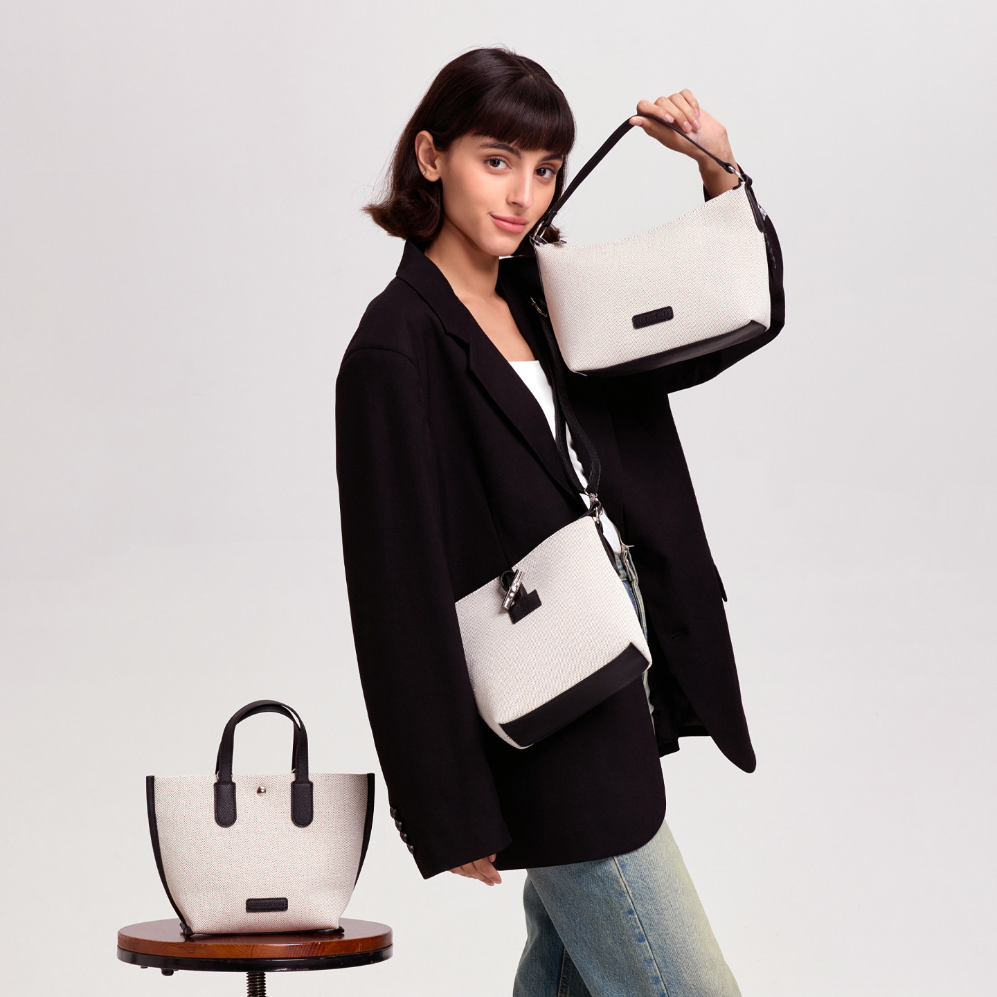 NEVERLAB简裁系列单肩包手提包托特包水桶包大容量上班通勤休闲