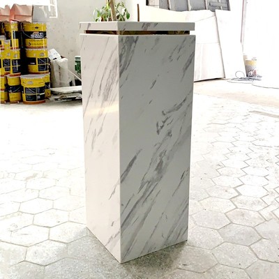 简约现代大理石雕塑台定制酒店会所样板房石头摆件底座艺术品展台