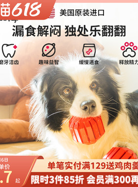 KONG狗狗漏食球玩具解闷橡胶耐咬金毛泰迪宠物磨牙活力球益智训练