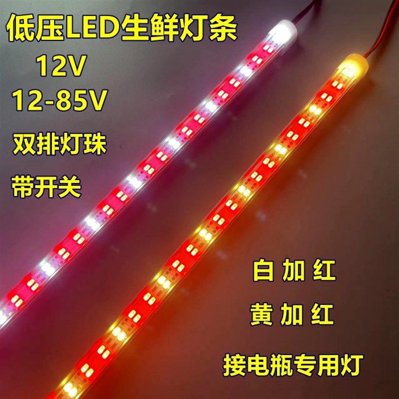 夜市电瓶灯低压12v48v60v红色led灯条照水果生鲜熟食卤味夜市灯管,家装灯饰光源,LED灯管,淘宝优惠券,粉丝福利购,淘宝优惠卷