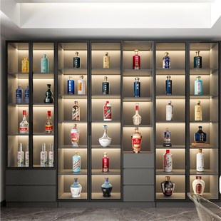 玻璃小酒柜客厅靠墙展示柜置物柜轻奢红酒柜家用小型藏酒柜