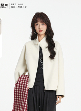 记忆的起点双面呢外套2025冬季新款时尚百搭毛呢上衣女69AD48220
