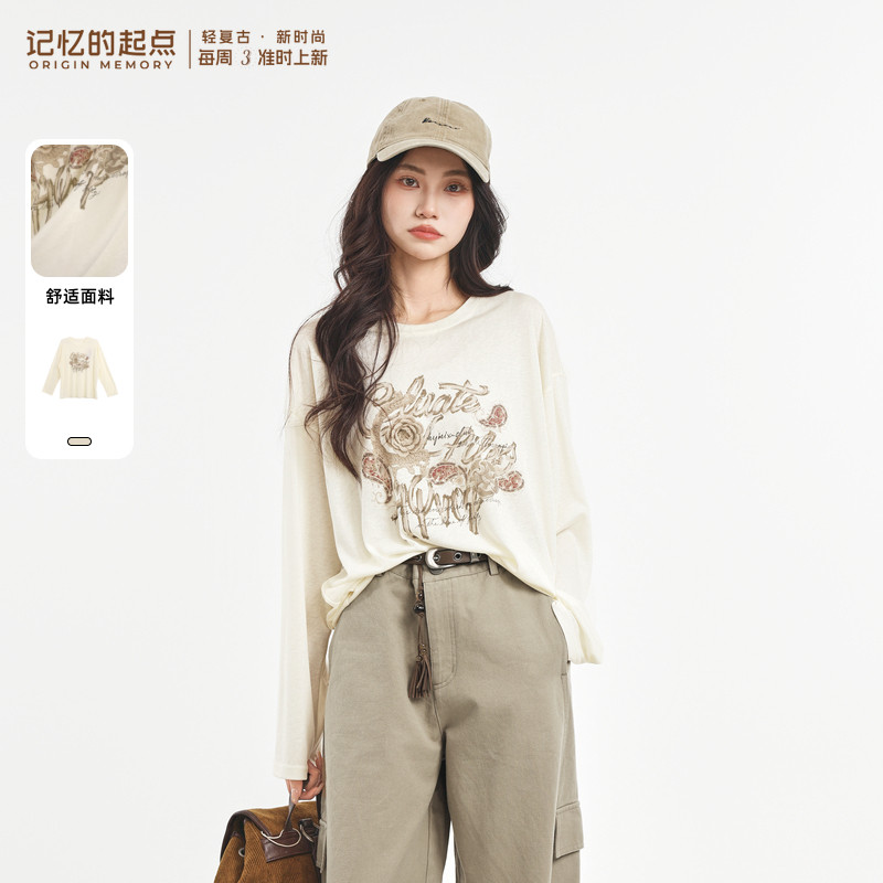 记忆的起点宽松长袖T恤
