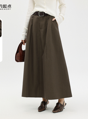 记忆的起点时尚半身长裙2025秋季新款复古显瘦高腰伞裙69AQ65031