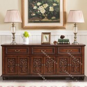 美式 端景高视听柜卧室床尾边橱子 客厅1米8液晶电视柜茶几组合欧式