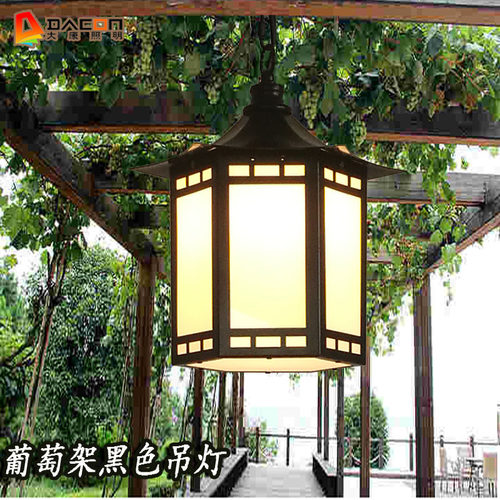 新款新中式防水吊灯户外凉亭室外阳光房葡萄架走廊玄关不锈钢吊灯
