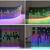 WS2812B全彩软像素屏8X8 16X16幻彩5V可编程显示像素软屏 8X32