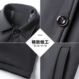 爸爸装棉衣中老年人大衣男冬季外套中长款加绒加厚老人家棉服防风