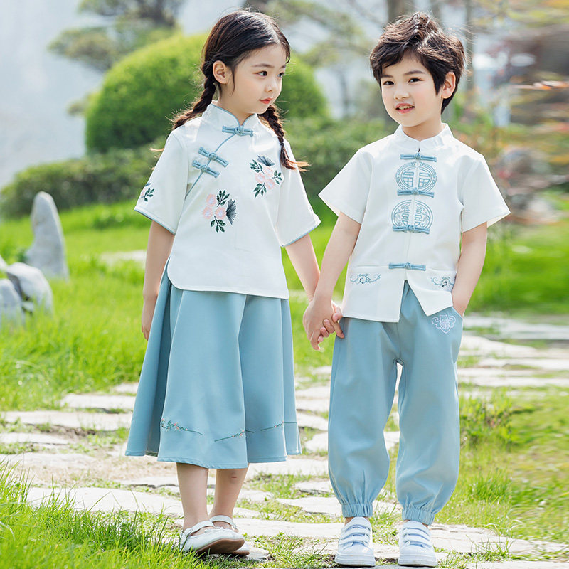 男童幼儿园园服夏装小学生套装中国风六一演出服女童汉服儿童唐装,童装/婴儿装/亲子装,唐装,淘宝优惠券,粉丝福利购,淘宝优惠卷